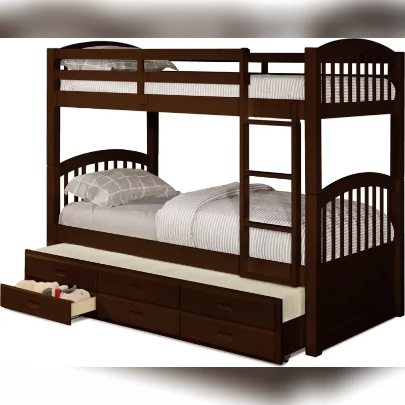 Baczanski Twin Over Twin 3 Drawer Solid Wood – Model A839