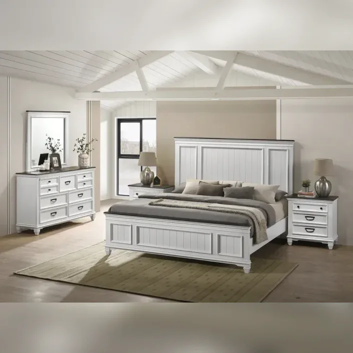 Clelane Wood Bedroom Set With Lap Panel King Bed – Model A763