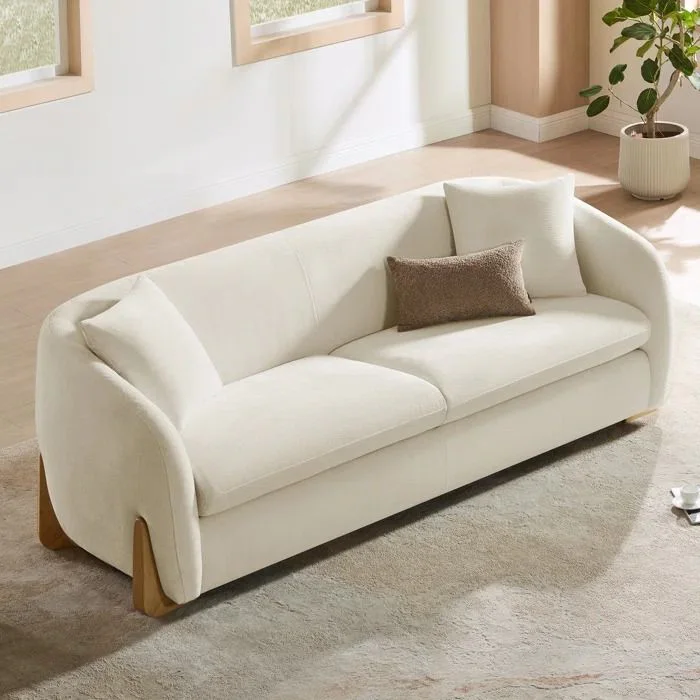 Curved Chenille Sofa – Model A352