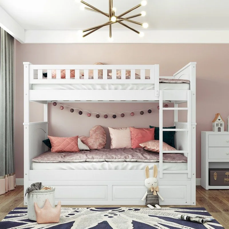 Full Over Full Bunk Bed with Twin Size Trundle – Model A847