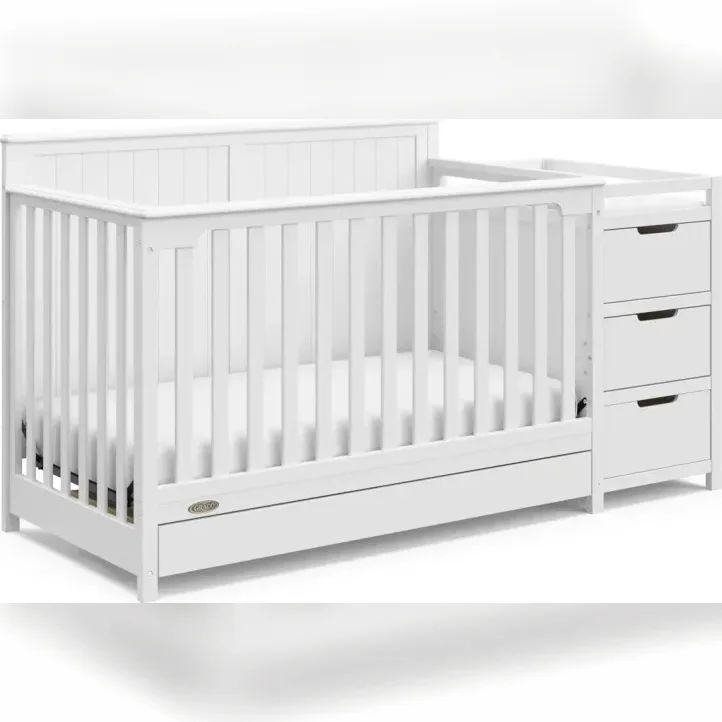 Hadley Baby Crib with Storage – White Finish