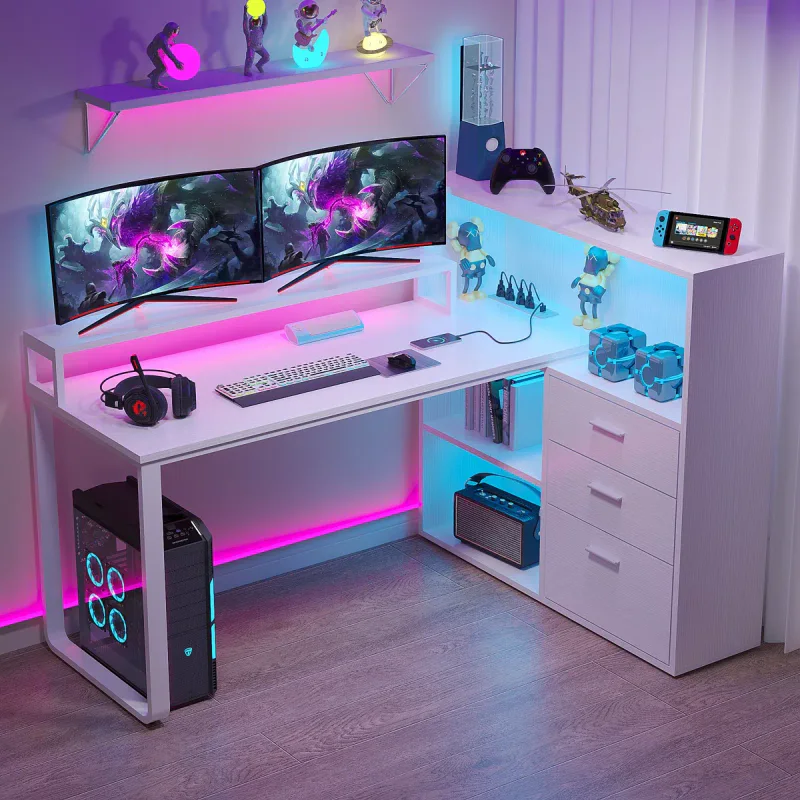 L-Shaped Gamer & Study Desk – Model A1042