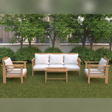 Outdoor Sofa set 5p - Sofa three seater + 2 chairs + center table