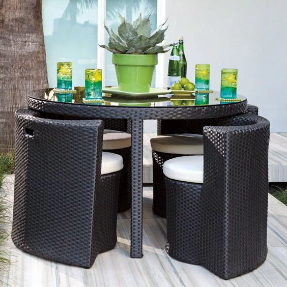 Piece Black Outdoor Dining Set - Model A117